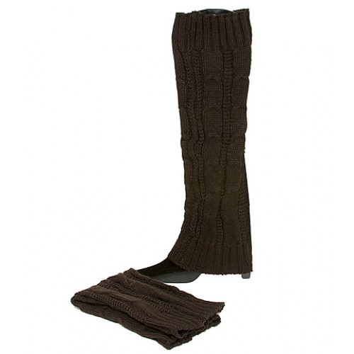Knit Leg Warmers - Brown - SK-LG024BN